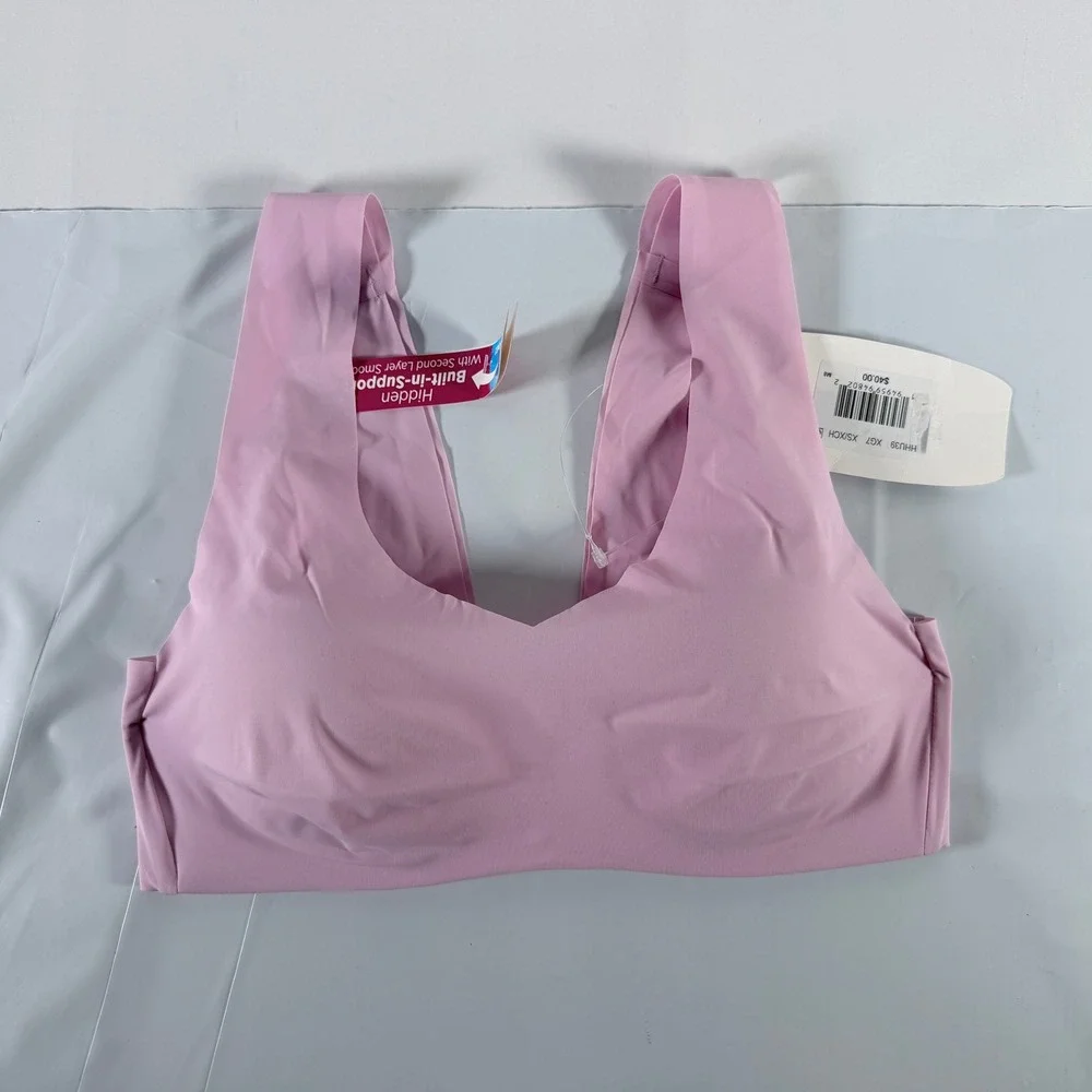 Hanes Invisible Embrace Wire-Free Pullover Bralette Pink XS
